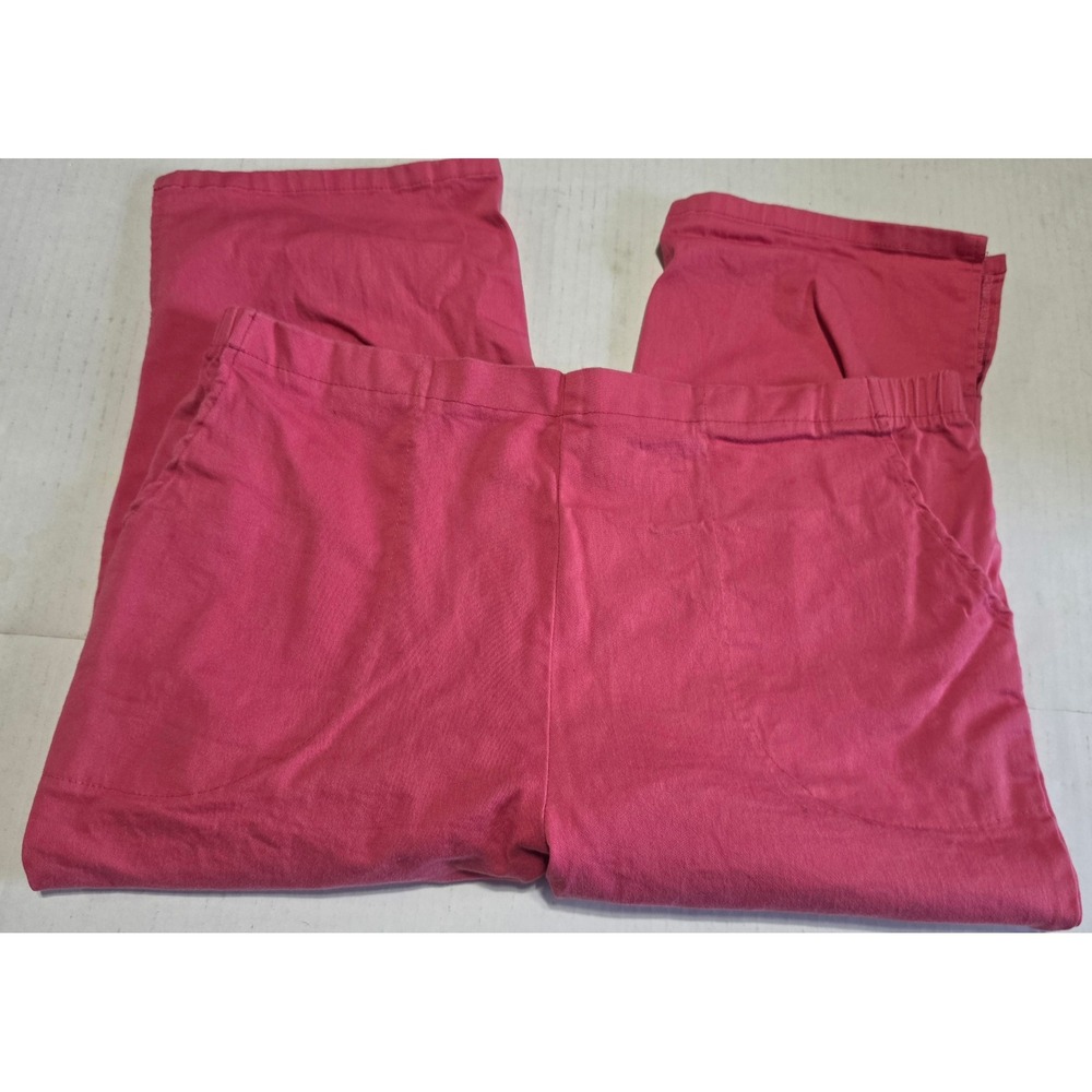 White Stag Woman Pink Elastic Waist Stretch Cotton Capri Pants Size 18/20